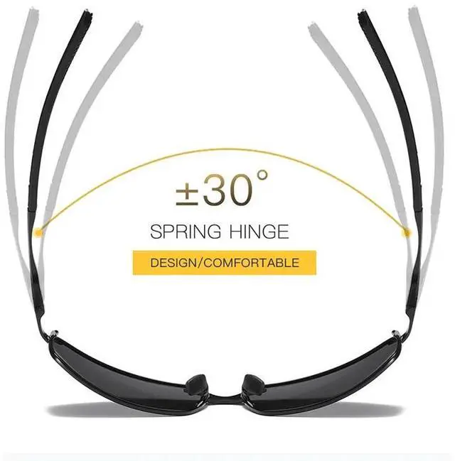 Alt view image 6 of 6 - Polarized Sunglasses Men Driving Sport Outdoor Glasses Black Male Eyewear UV400 - Style 1 - Silver W/ Black Lens