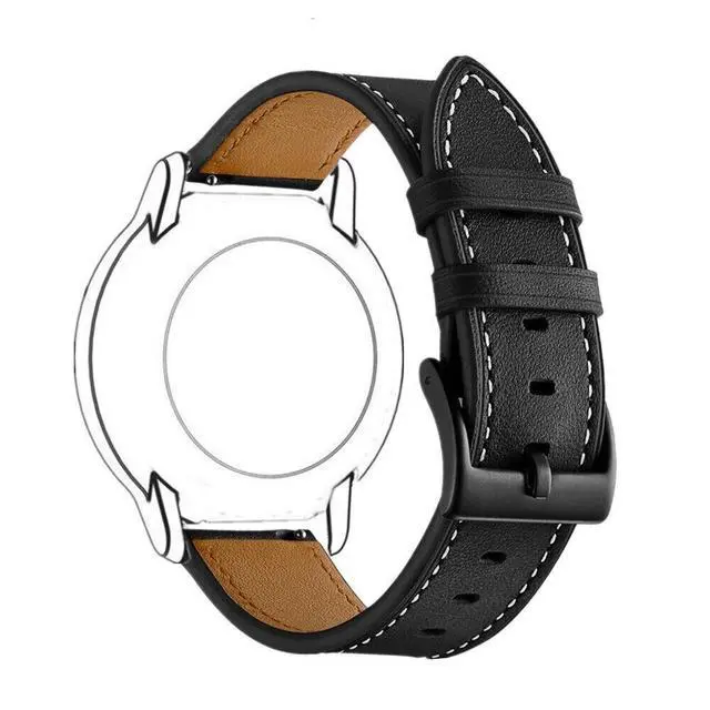 Alt view image 6 of 6 - 18mm 20mm 22mm Classic Genuine Leather Watch Band Strap Quick Release Wristband - Black