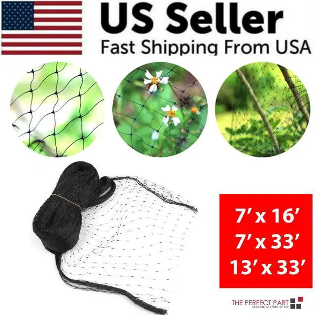 Alt view image 4 of 6 - 33FT Anti Bird Netting Pond Net Protection Tree Crops Plants Fruits Garden Mesh - 7FT x 33FT