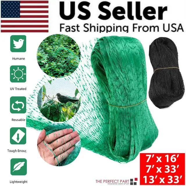 Alt view image 2 of 6 - 33FT Anti Bird Netting Pond Net Protection Tree Crops Plants Fruits Garden Mesh - 7FT x 33FT