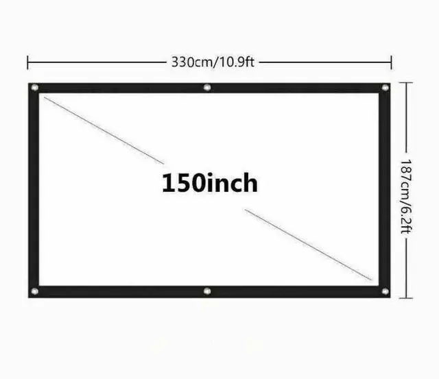 Main image of Portable Foldable Projector Screen 16:9 HD Outdoor Home Cinema Theater 3D Movie - 150 in
