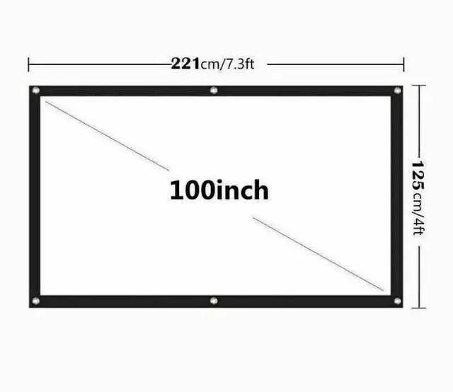 Main image of Portable Foldable Projector Screen 16:9 HD Outdoor Home Cinema Theater 3D Movie - 100 in