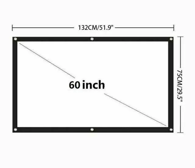 Main image of Portable Foldable Projector Screen 16:9 HD Outdoor Home Cinema Theater 3D Movie - 60 in