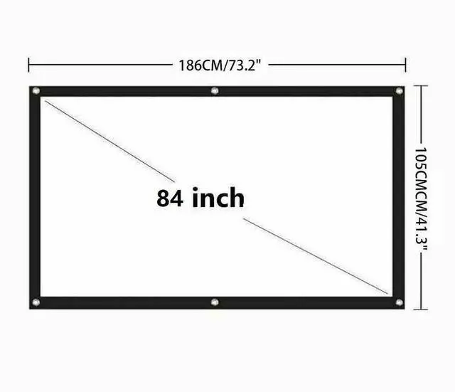 Main image of Portable Foldable Projector Screen 16:9 HD Outdoor Home Cinema Theater 3D Movie - 84 in