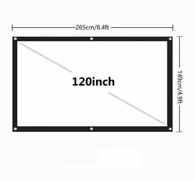 Main image of Portable Foldable Projector Screen 16:9 HD Outdoor Home Cinema Theater 3D Movie - 120 in