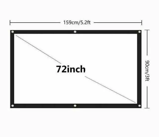 Main image of Portable Foldable Projector Screen 16:9 HD Outdoor Home Cinema Theater 3D Movie - 72 in