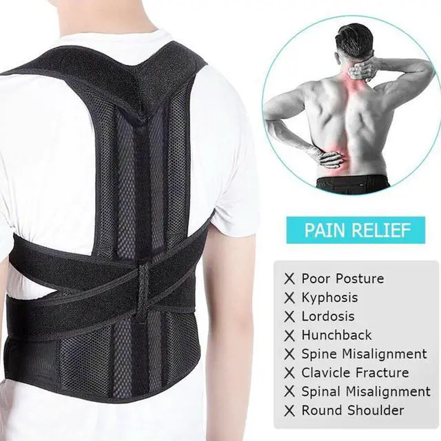 Alt view image 3 of 6 - Adjustable Posture Corrector Low Back Support Shoulder Brace Belt For Men Women - S