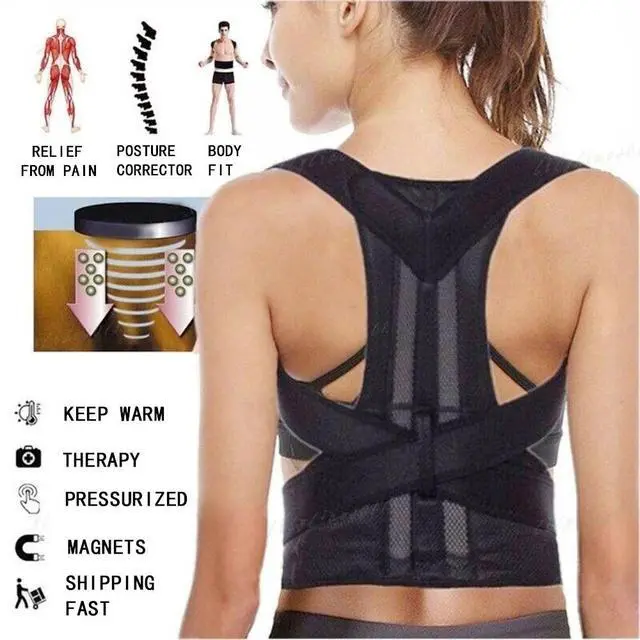 Alt view image 5 of 6 - Adjustable Posture Corrector Low Back Support Shoulder Brace Belt For Men Women - S
