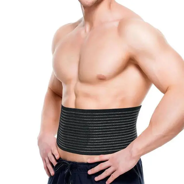 Alt view image 6 of 6 - Umbilical Hernia Belt for Men and Women Abdominal Support Binder with Compress - S/M 27"-40"