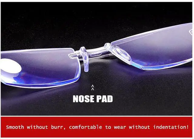 Alt view image 6 of 6 - 4 PK Mens Rectangular Rimless Blue Light Blocking Reading Glasses Unisex Readers - =+3.50 strength
