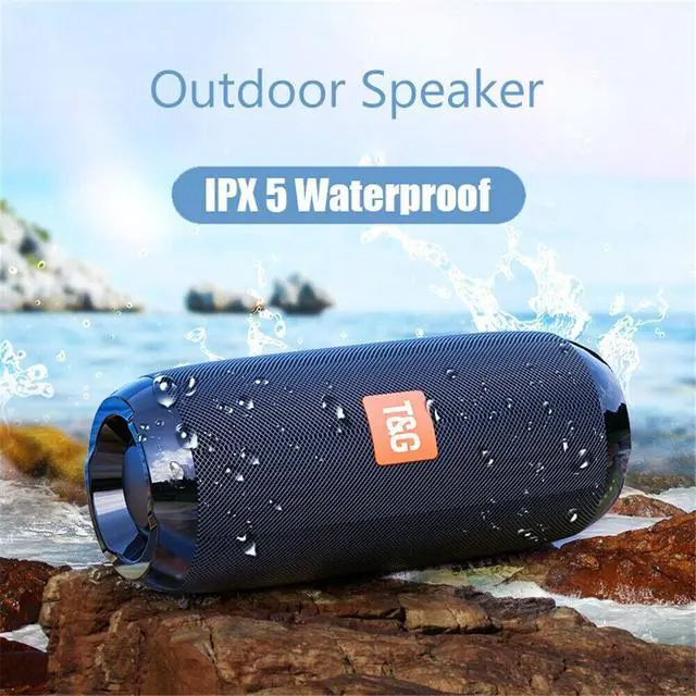 Alt view image 3 of 6 - Bluetooth Speaker Wireless Waterproof Outdoor Stereo Bass USB/TF/FM Radio LOUD - Red