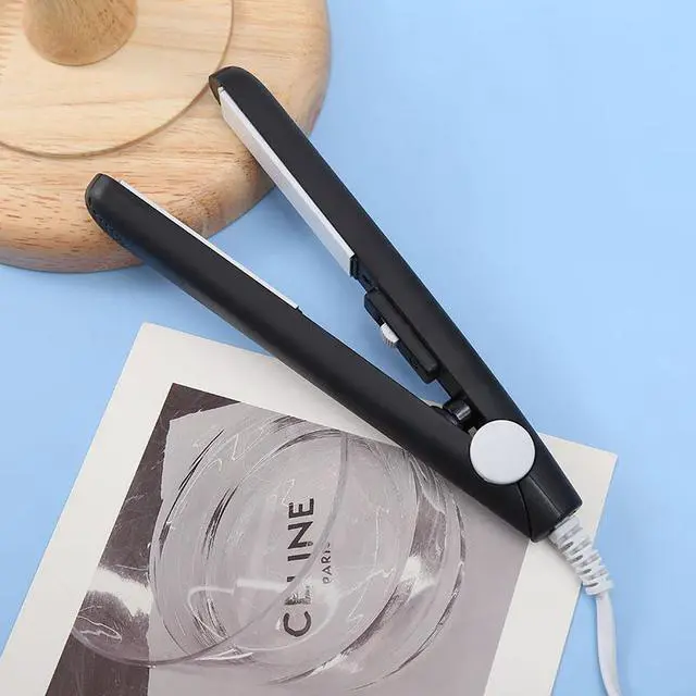 Main image of Mini Portable Hair Iron Hair Straightener Curler Professional Hair Irons Ceramic - Black
