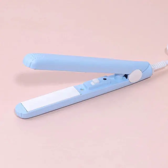 Main image of Mini Portable Hair Iron Hair Straightener Curler Professional Hair Irons Ceramic - Blue