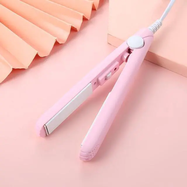 Main image of Mini Portable Hair Iron Hair Straightener Curler Professional Hair Irons Ceramic - Pink