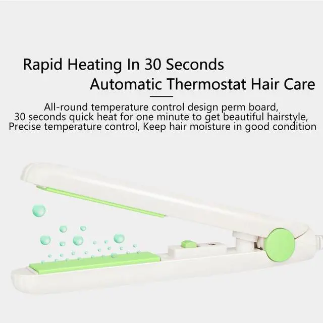 Alt view image 4 of 6 - Mini Portable Hair Iron Hair Straightener Curler Professional Hair Irons Ceramic - Purple