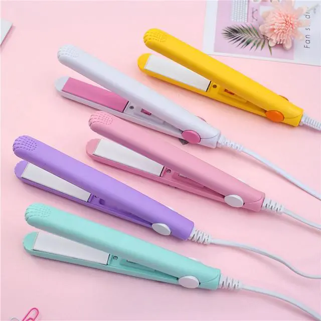 Alt view image 5 of 6 - Mini Portable Hair Iron Hair Straightener Curler Professional Hair Irons Ceramic - Purple