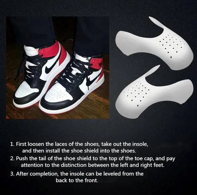 Alt view image 4 of 6 - 5 Pairs Shoe Protector Anti Crease Force Fields Cover Toe Cap Creasing Decreaser - S Women's Shoe Size 5-8