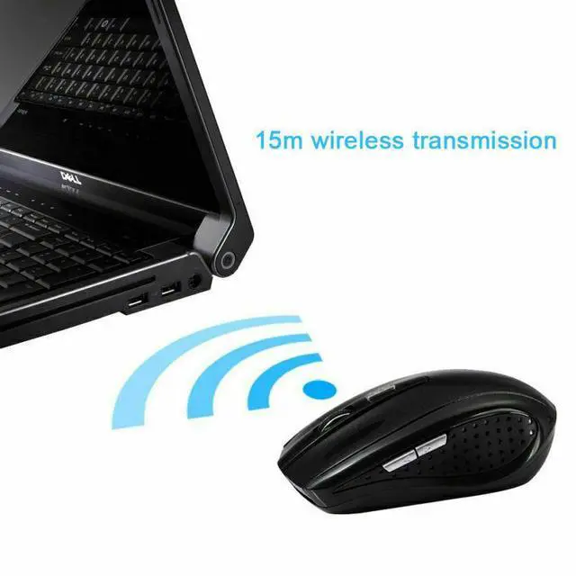 Alt view image 4 of 6 - 2.4GHz Wireless Optical Mouse Mice & USB Receiver For PC Laptop Computer DPI USA - Gray