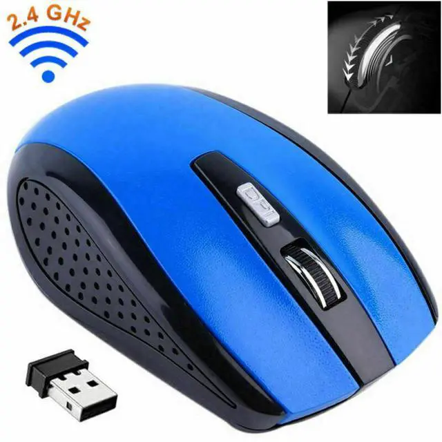 Alt view image 6 of 6 - 2.4GHz Wireless Optical Mouse Mice & USB Receiver For PC Laptop Computer DPI USA - Gray