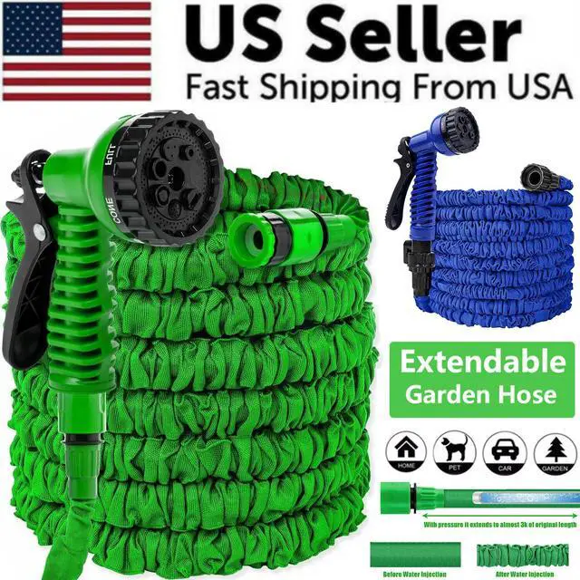 Alt view image 2 of 6 - Expanding Expandable Flexible Garden Water Hose w Spray Nozzle 25, 50, 75, 100FT - 100 ft
