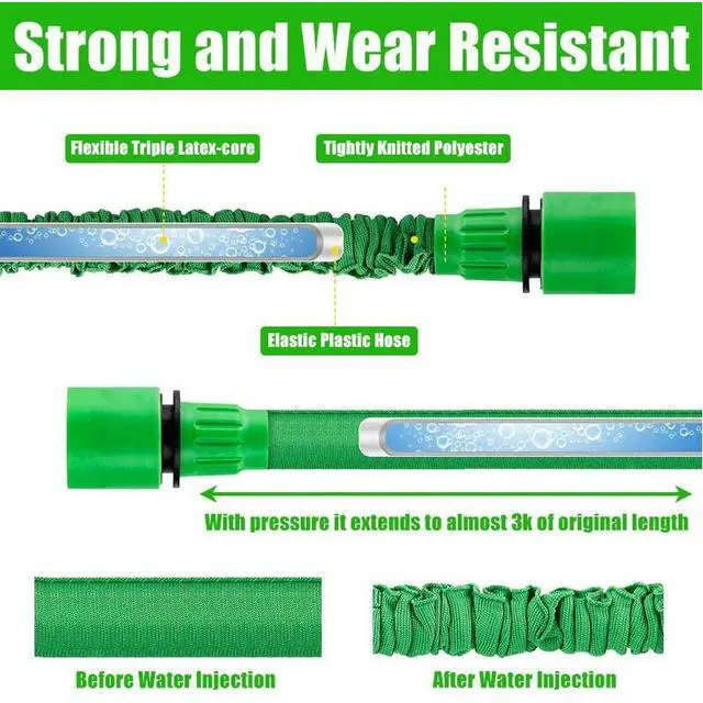 Alt view image 3 of 6 - Expanding Expandable Flexible Garden Water Hose w Spray Nozzle 25, 50, 75, 100FT - 100 ft