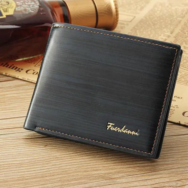 Main image of Men's Bifold Leather Credit ID Card Holder Wallet Billfold Purse Clutch Billfold - Glossy Blue