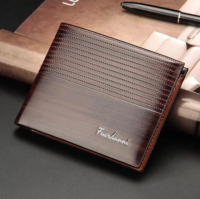 Main image of Men's Bifold Leather Credit ID Card Holder Wallet Billfold Purse Clutch Billfold - Brown