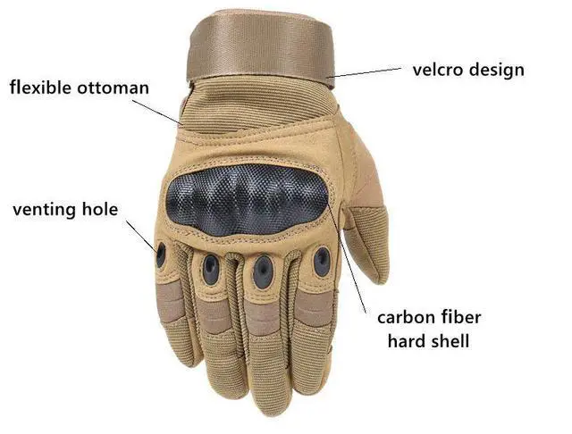 Alt view image 3 of 6 - Tactical Motorcycle Motocross Full Finger Gloves Motorbike Riding Racing Mittens - XL