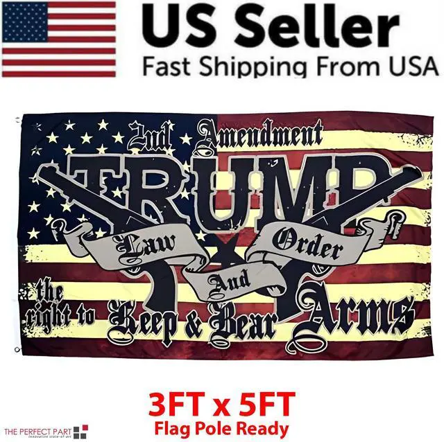 Main image of 3x5' 2024 President Donald Trump Flag Take America Back Save USA Again Banner - #6 Trump Second Amendment