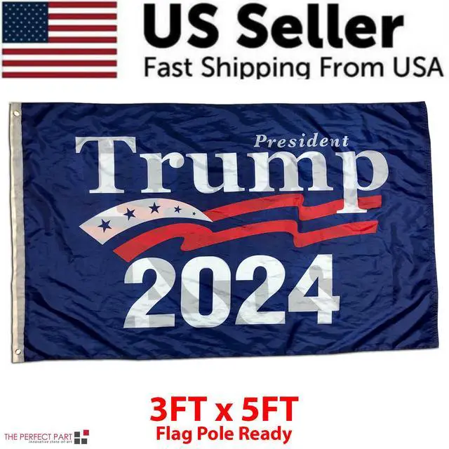 Alt view image 3 of 7 - 3x5' 2024 President Donald Trump Flag Take America Back Save USA Again Banner - #2 President Trump 2024