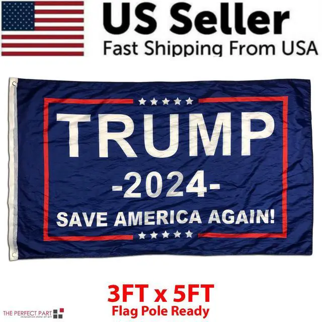 Alt view image 4 of 7 - 3x5' 2024 President Donald Trump Flag Take America Back Save USA Again Banner - #2 President Trump 2024