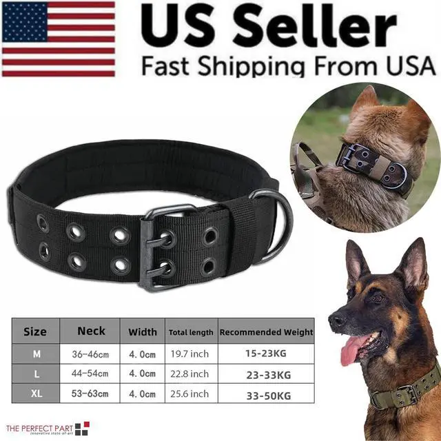 Main image of 2''Wide Tactical Heavy Duty Nylon Large Dog Collar K9 Military With Metal Buckle - M - Neck 15.7" ~ 19.7"