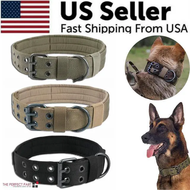Alt view image 2 of 6 - 2''Wide Tactical Heavy Duty Nylon Large Dog Collar K9 Military With Metal Buckle - L - Neck 18.9" ~ 22.8"