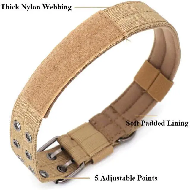 Alt view image 4 of 6 - 2''Wide Tactical Heavy Duty Nylon Large Dog Collar K9 Military With Metal Buckle - L - Neck 18.9" ~ 22.8"