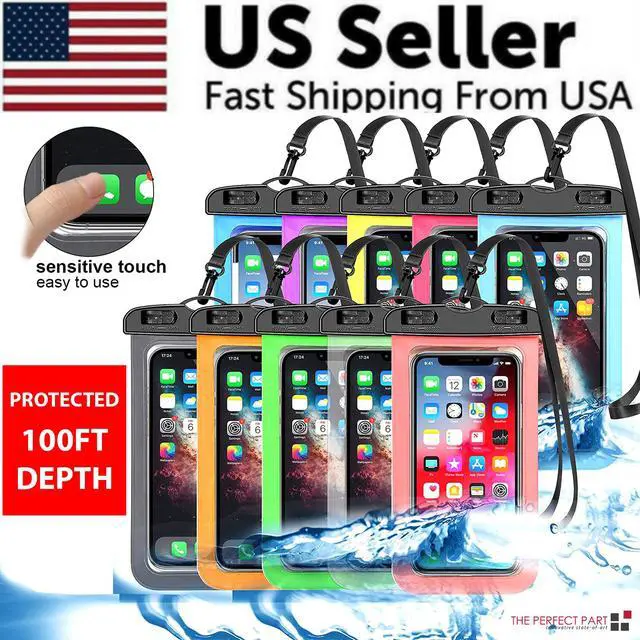 Alt view image 2 of 6 - 3 Pack Waterproof Floating Cell Phone Pouch Dry Bag Case Cover For Phone Samsung - Deep Blue