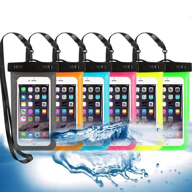 Alt view image 5 of 6 - 3 Pack Waterproof Floating Cell Phone Pouch Dry Bag Case Cover For Phone Samsung - Deep Blue