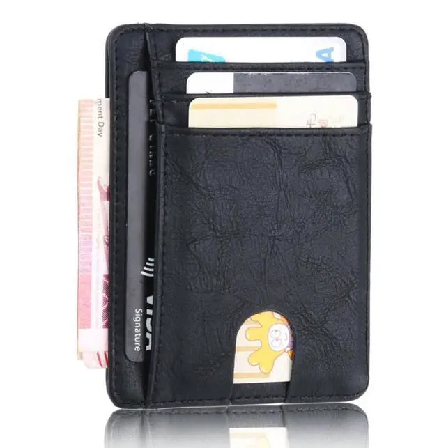 Alt view image 4 of 6 - Mens Leather Slim Wallet Credit Card Holder RFID Blocking Pocket ID Money PU USA - Smooth Red