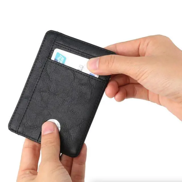 Alt view image 6 of 6 - Mens Leather Slim Wallet Credit Card Holder RFID Blocking Pocket ID Money PU USA - Smooth Red