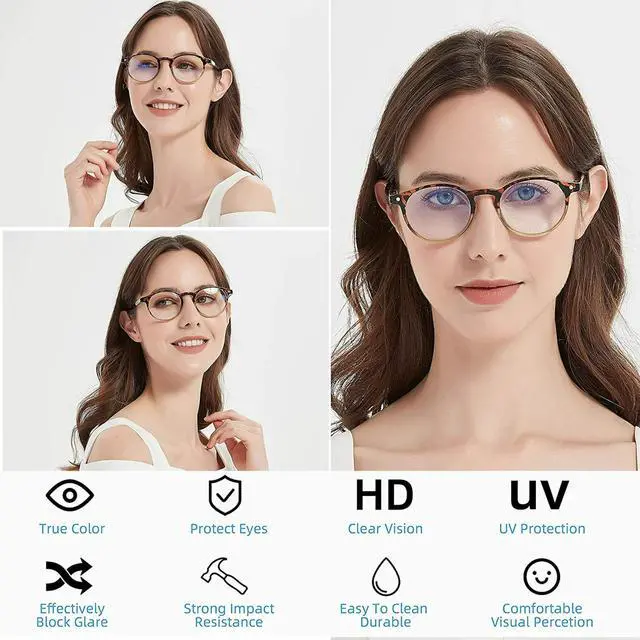 Alt view image 2 of 6 - 4 Pairs Mens Women Spring Hinge Round Horn Power Oval Reading Reader Glasses 1-4 - +1.00 Strength