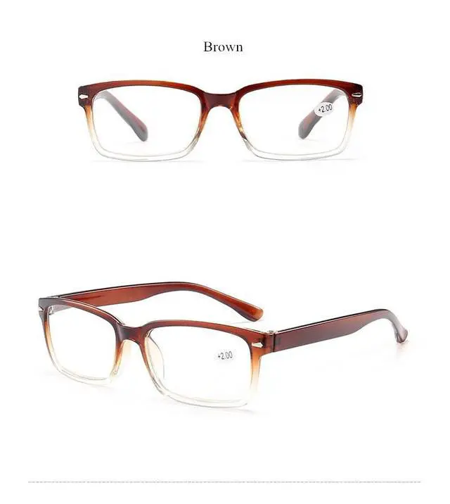 Alt view image 5 of 6 - 4 Pair Rectangular Spring Hinge Power Reading Reader Glasses For Mens Womens 1-4 - +2.75 Strength