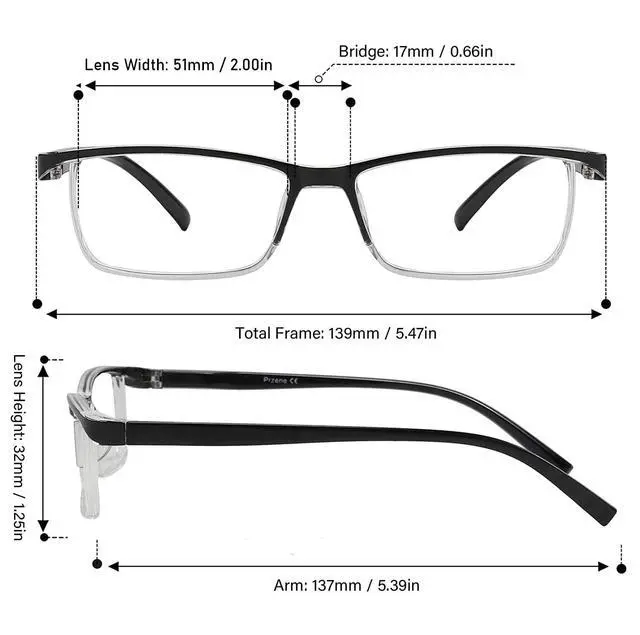Alt view image 5 of 6 - 4 Pack Reading Glasses Readers Men Women Square Frame Spring Hinge Unisex Pairs - +1.75 Strength