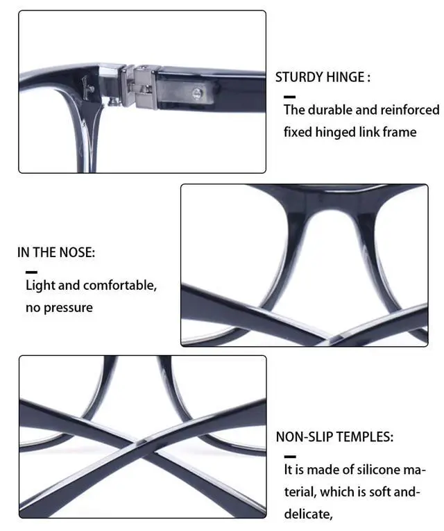 Alt view image 3 of 6 - Mens Womens Reading Glasses 4 Pairs Unisex Classic Retro Style Readers All Power - +1.00 Strength