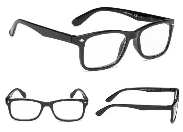 Alt view image 5 of 6 - Mens Womens Reading Glasses 4 Pairs Unisex Classic Retro Style Readers All Power - +1.00 Strength
