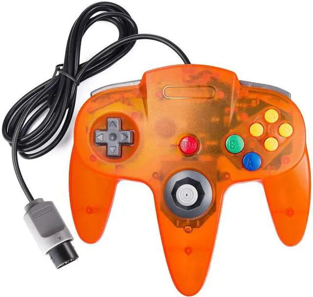 Main image of New Wired Controller Joystick Compatible With Nintendo 64 N64 Video Game Console - Transparent Orange