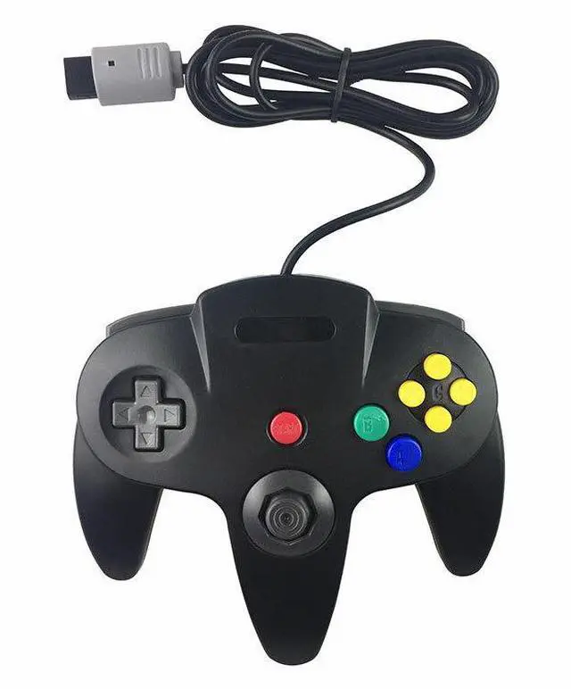 Main image of New Wired Controller Joystick Compatible With Nintendo 64 N64 Video Game Console - Black