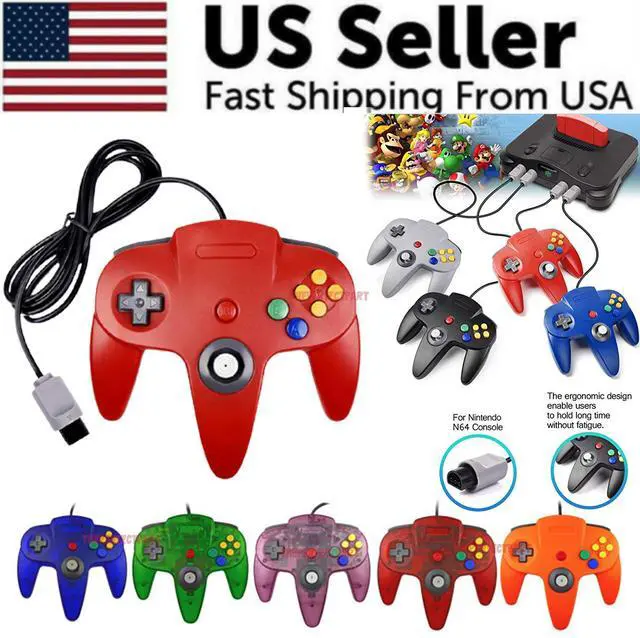 Alt view image 2 of 6 - New Wired Controller Joystick Compatible With Nintendo 64 N64 Video Game Console - Pink