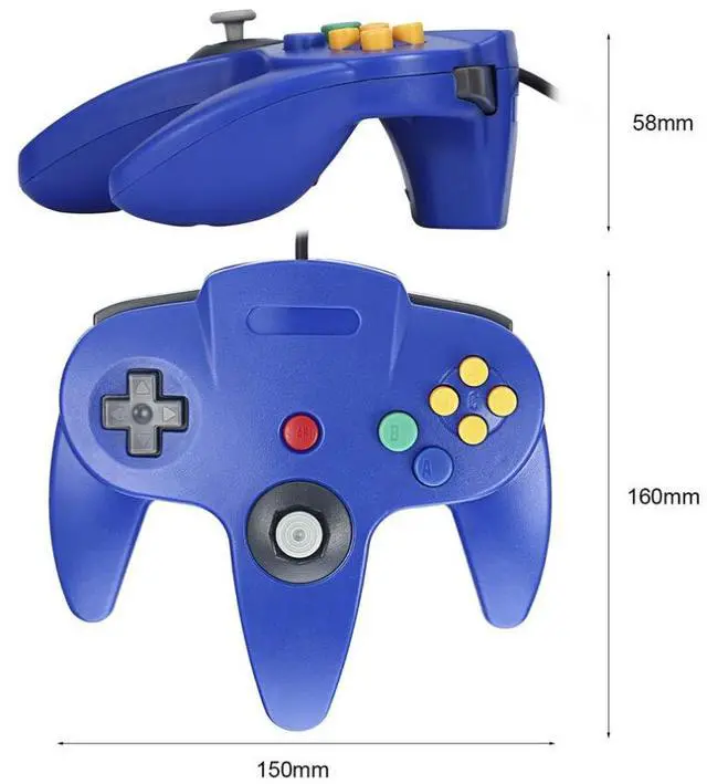 Alt view image 5 of 6 - New Wired Controller Joystick Compatible With Nintendo 64 N64 Video Game Console - Pink