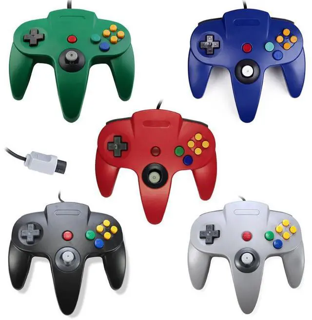 Alt view image 6 of 6 - New Wired Controller Joystick Compatible With Nintendo 64 N64 Video Game Console - Pink