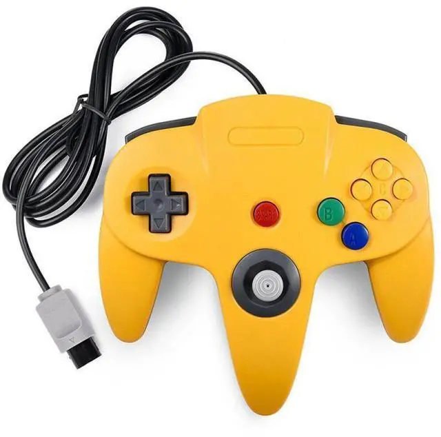 Main image of New Wired Controller Joystick Compatible With Nintendo 64 N64 Video Game Console - Yellow