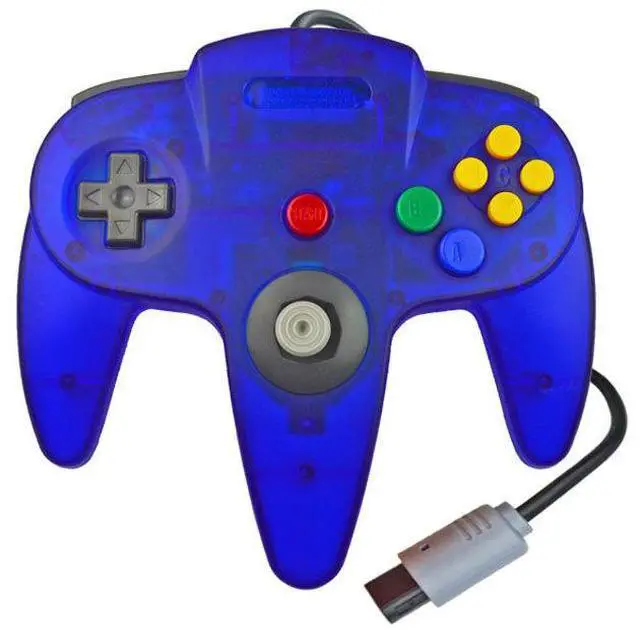 Main image of New Wired Controller Joystick Compatible With Nintendo 64 N64 Video Game Console - Transparent Blue